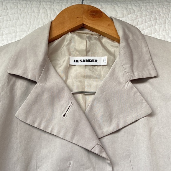 Jil Sander Trench Mac Car Coat Light Gray Lilac 36 Small - Picture 5 of 17